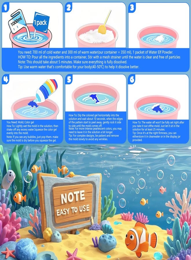 Funewest Magic Water Elf Toy Kit, DIY Aqua Fairy Water Gel Arts and Crafts Set, Create Squishy Water Pets STEM Sensory Craft Gift for Kids Boys Girls - Image 5